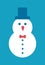 Snowman Icon Cylindrical Hat with Bow and Buttons