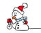 Snowman light bulb no electricity new year illustration cartoon card