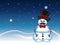 Snowman with mustache wearing a hat and bow ties for your design vector illustration