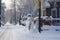 snowman next to a snow-covered mailbox