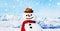 Snowman Outdoors White Scenery Christmas Celebration Concept