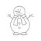 Snowman outline icon. Christmas and winter symbol. Vector illustration.