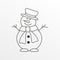 Snowman outline icon. Vector illustration.