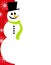 snowman page border red illustrations