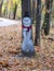 Snowman Painted on a Tree