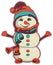 Snowman Patchwork Clipart in circle shape