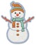 Snowman patchwork element clipart