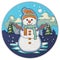 Snowman patchwork element clipart