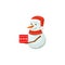 Snowman. Precious frosty, gracious with gift, enlightened, friendly, squint, hat. Smiling,