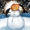 Snowman with pumpkin head