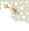 Snowman and robin bird