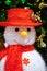 Snowman santa claus doll decoration with small horn, Merry Christmas