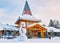 Snowman at Santa Claus Village in Rovaniemi in Lapland in Finland