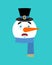 Snowman scared emotion avatar. fear emoji face. New Year and Christmas vector illustration