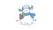 Snowman screams in terror and panic cheerful cartoon cute comic emoji sticker character. Seamless loop animation