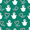 Snowman. Seamless vector pattern