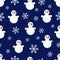 Snowman. Seamless vector pattern with stylized snowmen