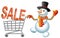 Snowman and shoppingcart
