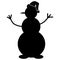 Snowman silhouette black vector image winter