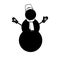 Snowman silhouette black vector image winter