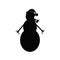 Snowman silhouette black vector image winter