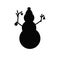 Snowman silhouette black vector image winter