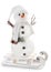 Snowman on sled on white background