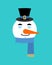 Snowman sleeping emotion avatar. sleep emoji face. New Year and