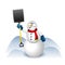 Snowman With Snow Shovel