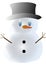 Snowman. Snowflake doll. Snowman icon with snowflakes