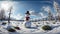 Snowman in a Snowy Field - 360-Degree Winter Wonderland