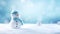 Snowman in a Snowy Haven with Room for Text, Perfect for Winter and Christmas