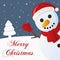 Snowman Snowy Merry Christmas Card