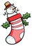 Snowman in a socks at christmas - vector.