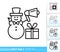 Snowman speaker ad special offer line vector icon