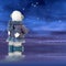 Snowman on a starry night