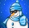 Snowman with sunglasses