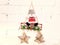 Snowman, toys, inscription and Christmas holiday decorations