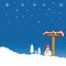 Snowman and winter idyll color vector