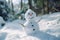 Snowman winter sunny. Generate Ai