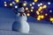 Snowman in a wintry landscape 3d rendering