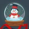 Snowman Wish Glass Ball Greeting Card Happy New Year Merry Christmas Decoration