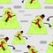 Snowman Zombie pattern seamless. Dead green snowman background. end of Christmas. Winter is ending. vector texture