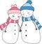 Snowmen couple Christmas holiday love