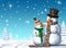 Snowmen Friends Background Illustration