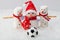 Snowmen love New Year`s football