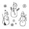 Snowmen. Vector  illustration