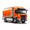 Snowmobile Delivery Truck On White Background