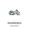 snowmobile icon vector from motor sports collection. Thin line snowmobile outline icon vector illustration. Linear symbol