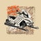 Snowmobile racing sport collection , vector illustration